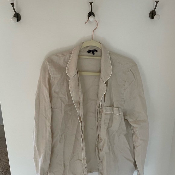 Quince Women's cream linen pajama set - Picture 2 of 4